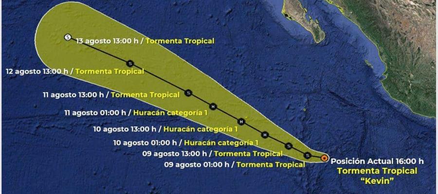 Tormenta tropical “Kevin” que se ubica al suroeste de Jalisco, podría convertirse en huracán 
