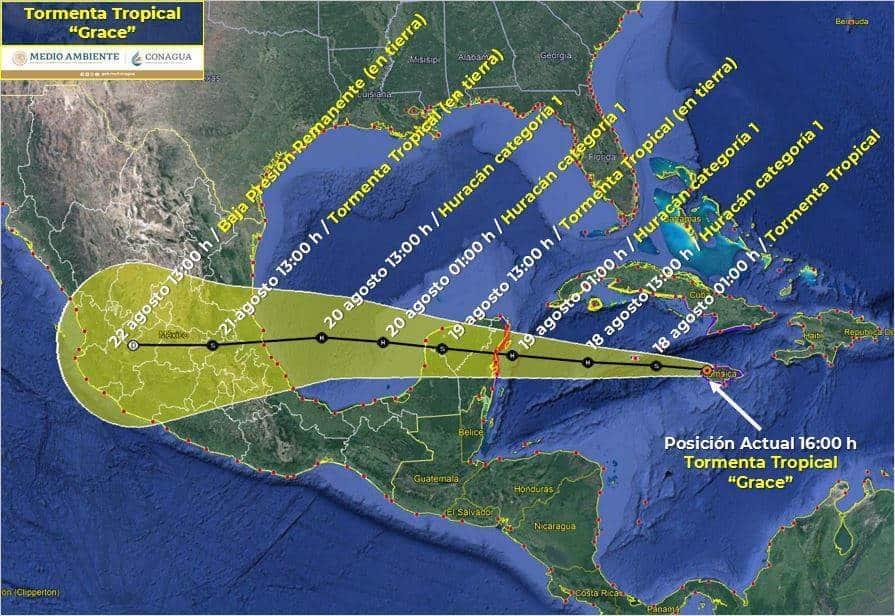 Grace llegaría a Quintana Roo como huracán… mañana jueves Grace llegaría a Quintana Roo como huracán… mañana jueves