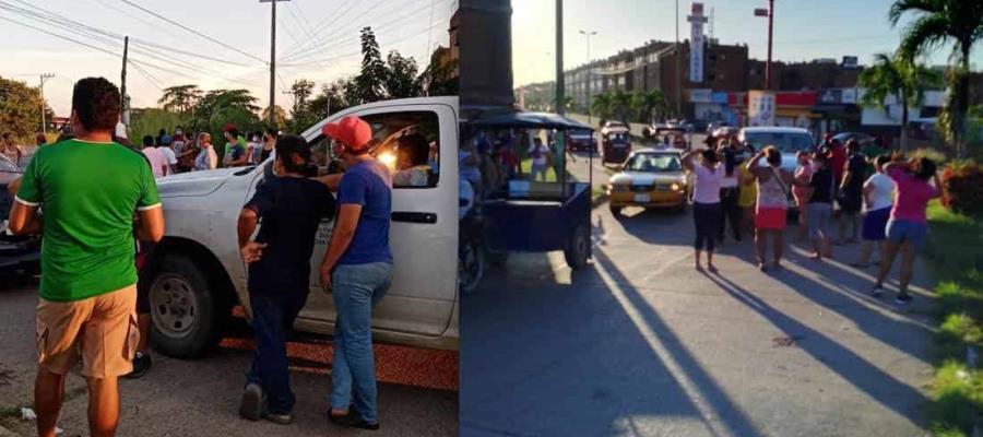 Habitantes de Tercer Milenio bloquean la Villahermosa-Frontera por falta de luz Habitantes de Tercer Milenio bloquean la Villahermosa-Frontera por falta de luz