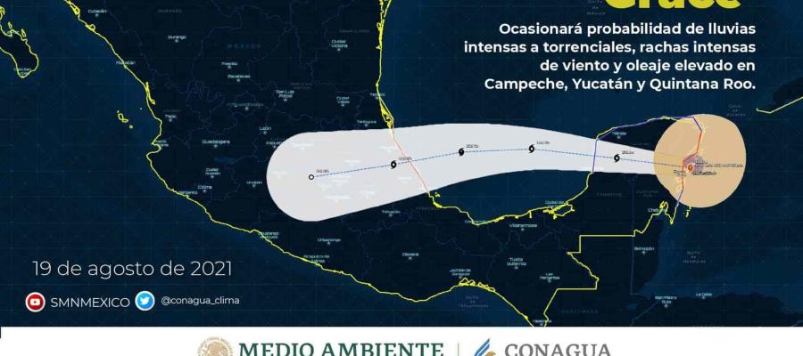 Prevé CONAGUA lluvias de hasta 75 mm en Tabasco, por efectos de Grace