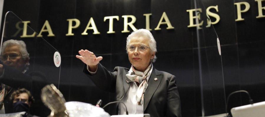 Asume Olga Sánchez Cordero presidencia de la Mesa Directiva del Senado de México