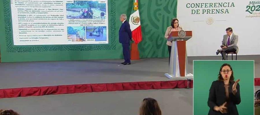 Reporta Protección Civil, aumento de niveles en 18 presas, tras paso del huracán Nora