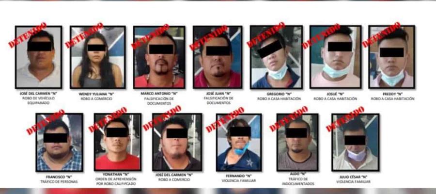Detiene SSP en una semana a 27 personas y recupera 7 vehículos robados