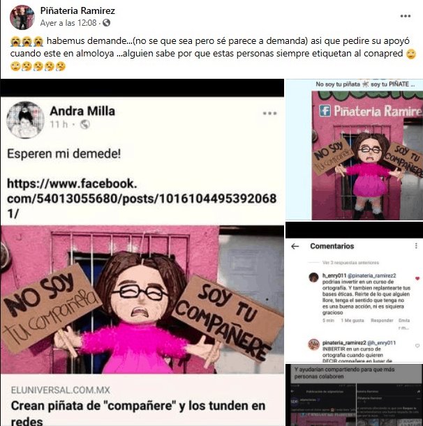 Andra Milla, demandará a ‘Piñatería Ramírez’ por piñata de “compañere”