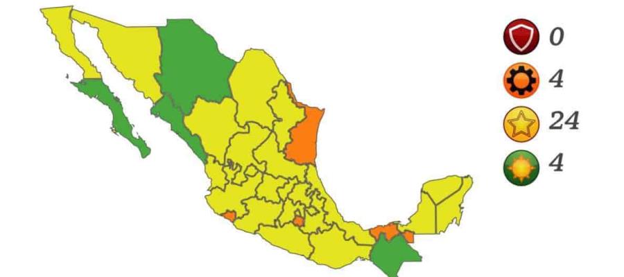 Prevalece riesgo medio epidemiológico por COVID-19 en México