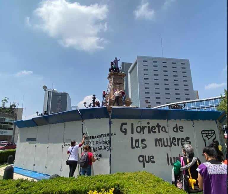 Analizará Gobierno de CDMX permanencia de ‘antimonumento’ feminista en exglorieta de Colón