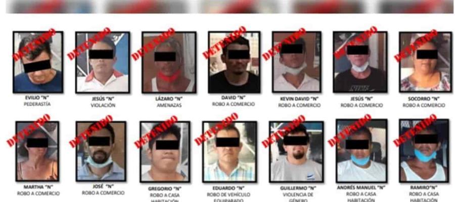 Reporta SSPC 23 detenciones y 3 vehículos asegurados en semana del 20 al 23  de septiembre
