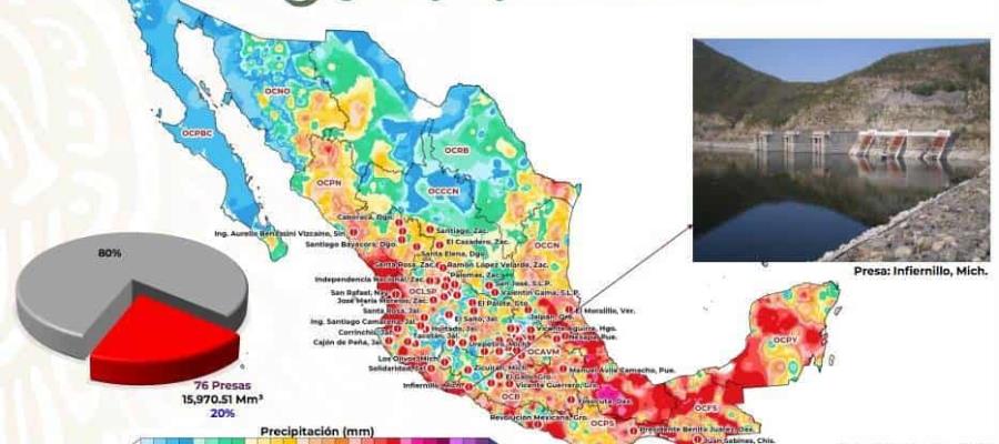 Reporta CONAGUA superávit de 6.4% de precipitaciones durante 2021
