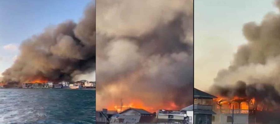 Incendio en isla de Honduras deja cuatro personas lesionadas y más de 40 viviendas afectadas 