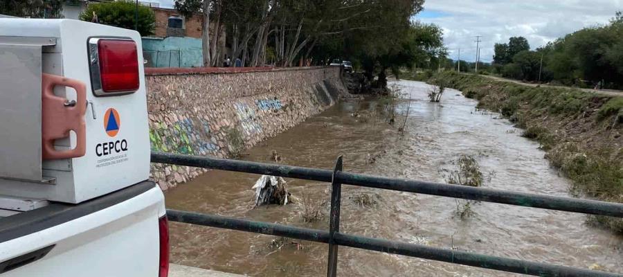 Se mantiene semáforo rojo en Tequisquiapan, Querétaro, ante inminente inundación crítica