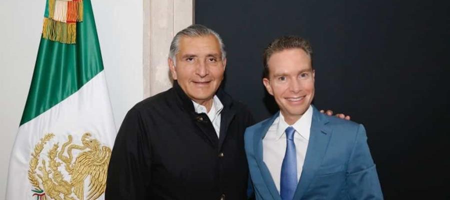 Se reúne Manuel Velasco con Adán Augusto López en la Segob; también recibió a Tey Mollinedo