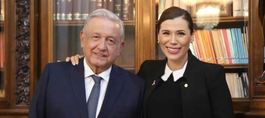 Recibe presidente a Marina del Pilar Ávila, gobernadora electa de Baja California