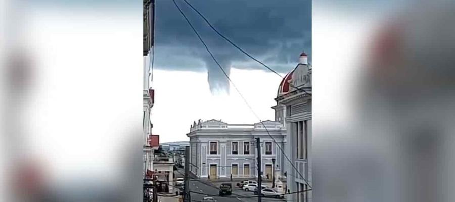 Tromba marina sorprende a los habitantes de Cienfuegos, Cuba