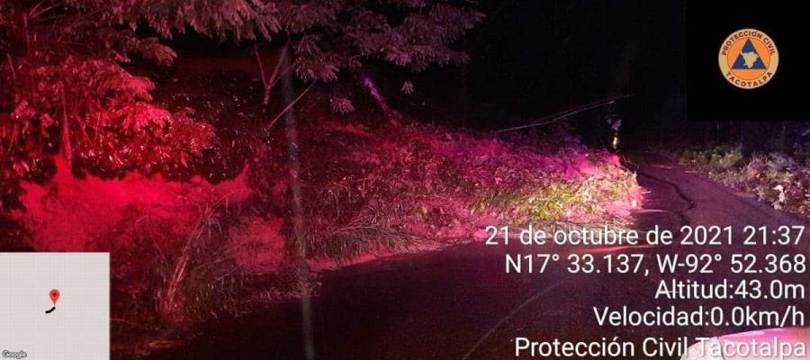 Un deslave y un vado en la carretera Villahermosa-Teapa reporta Protección Civil tras las lluvias de las últimas horas