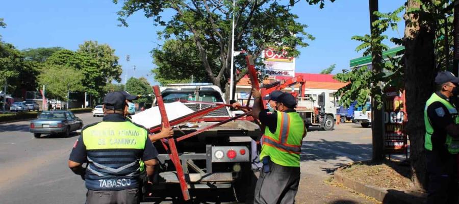 Retira PEC de las calles obstáculos puestos por comerciantes en velódromo de Deportiva