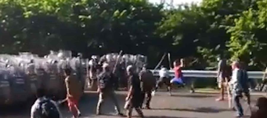 Condena Guardia Nacional agresión de migrantes contra sus elementos Condena Guardia Nacional agresión de migrantes contra sus elementos