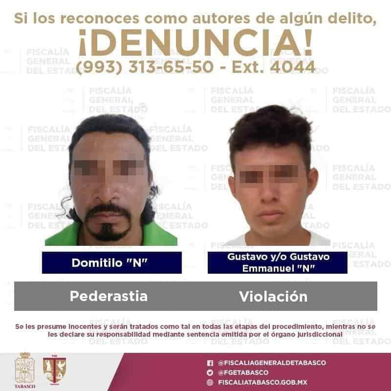 Detienen a cinco personas por violación, pederastia, homicidio y violencia familiar en Tabasco