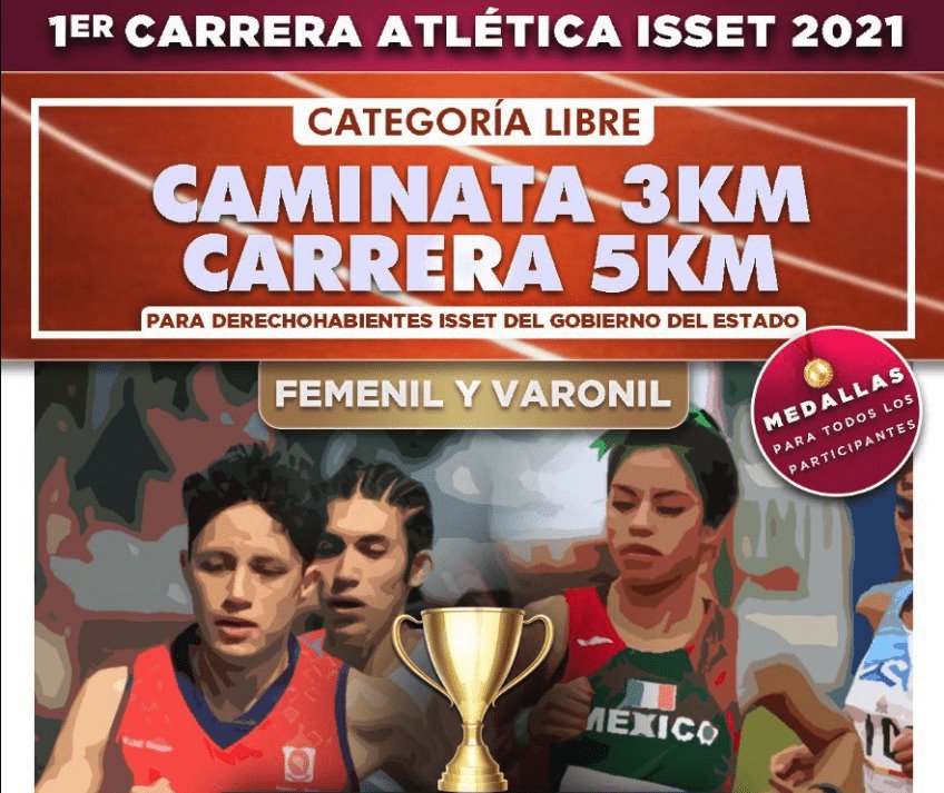 Invita ISSET a derechohabientes a participar en carreta atlética Invita ISSET a derechohabientes a participar en carreta atlética