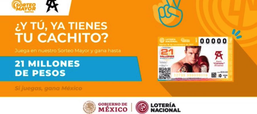 “Canelo” Álvarez tendrá su propio ‘cachito’ de Lotería “Canelo” Álvarez tendrá su propio ‘cachito’ de Lotería