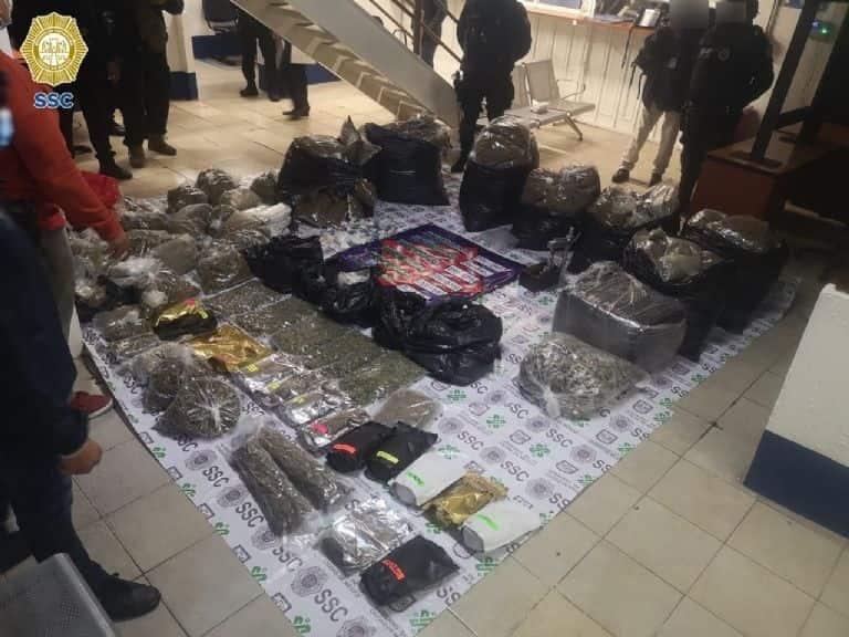 Aseguran en CDMX 250 kilos de marihuana… durante cateo