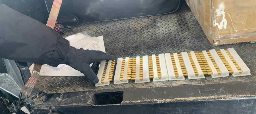 Aseguran en aduana de Sonora alrededor de cien cartuchos útiles para fusil de asalto