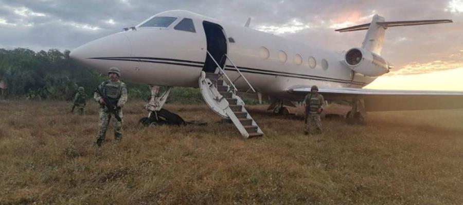 Asegura Sedena jet con 246 kilos de cocaína en Chiapas