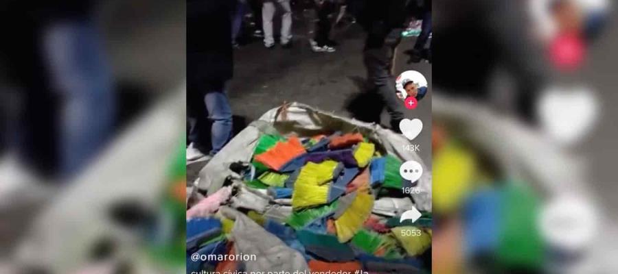 “La basura se lleva” dicen comerciantes a peregrinos