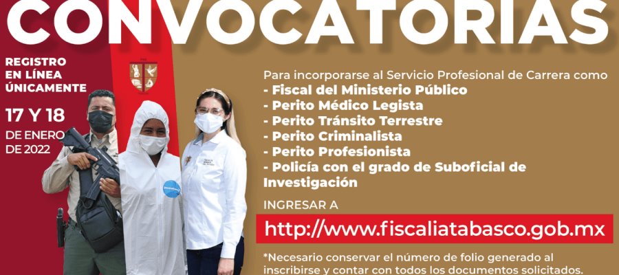 Emite FGE convocatoria de reclutamiento para fiscales, policías y peritos Emite FGE convocatoria de reclutamiento para fiscales, policías y peritos