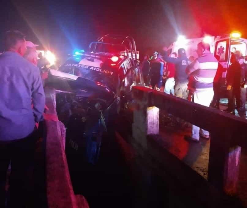 Se accidenta patrulla de la SSPC en Cunduacán