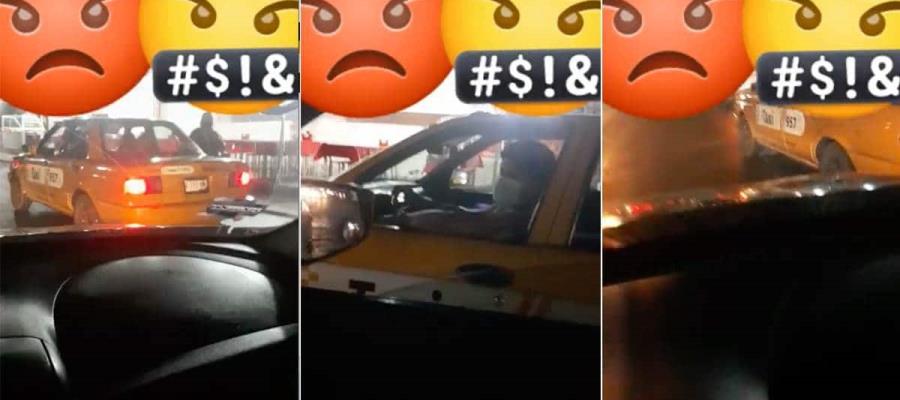 Exhibe taxista a otro conductor por hacer servicio colectivo