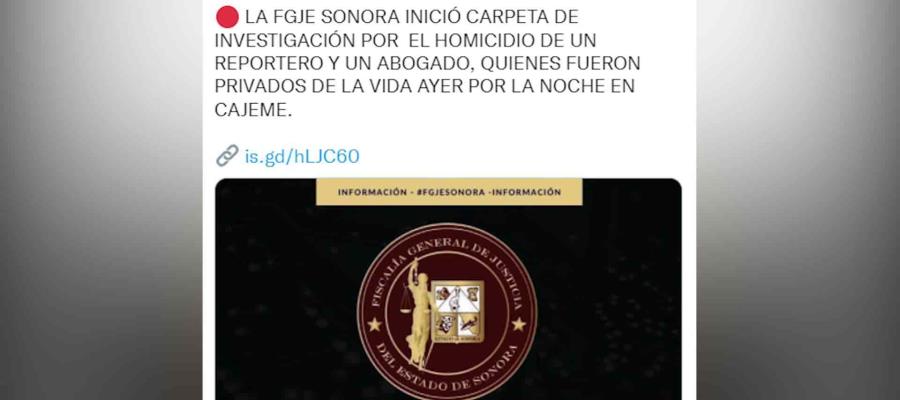 En Sonora ejecutan al reportero Pastor Iván Carrillo; la FGJ inicia investigaciones