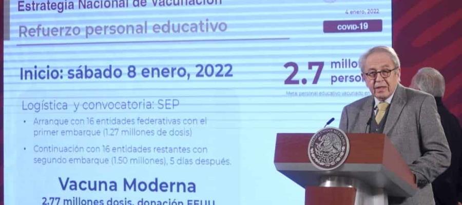Conoce cuándo iniciará la aplicación de dosis de refuerzo a personal educativo