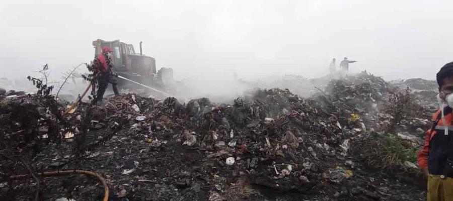 Arde basurero municipal en Cárdenas