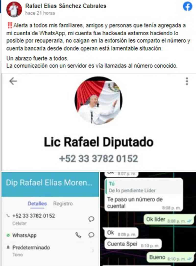 Hackean “WhatsApp” de Rafael Sánchez Cabrales para extorsionar