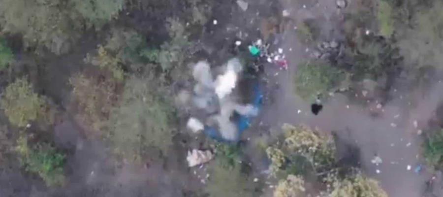 Circula video en el que presuntos integrantes del CJNG lanzan ataque con drones en Tepalcatepec