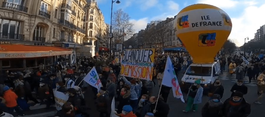 Maestros en Francia se van a huelga; reclaman mayor protección ante el COVID