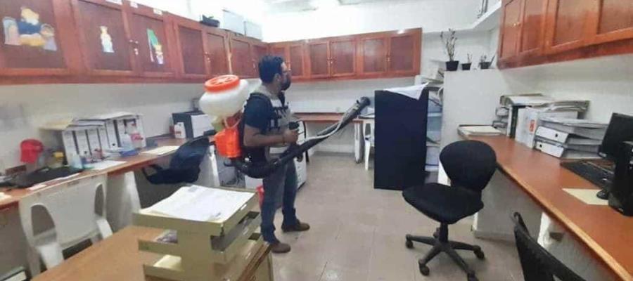 Realizan barrido sanitario en Ayuntamiento de Macuspana ante repunte de contagios de coronavirus
