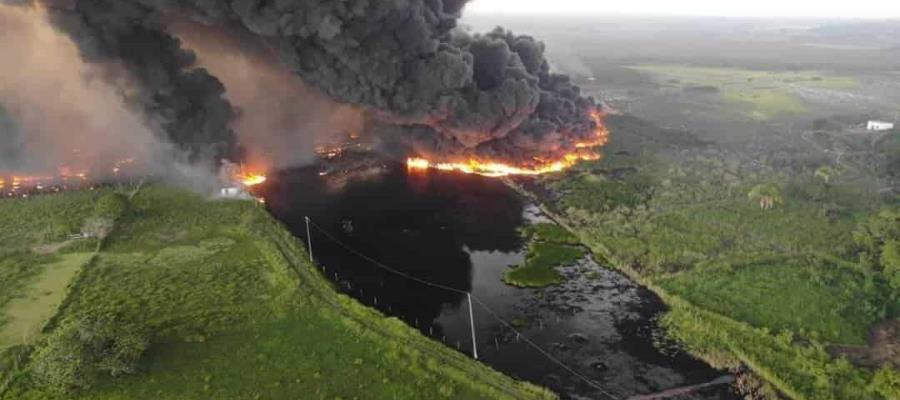 Se registra incendio en Oleoducto de Pemex en Huimanguillo; lo reportan controlado