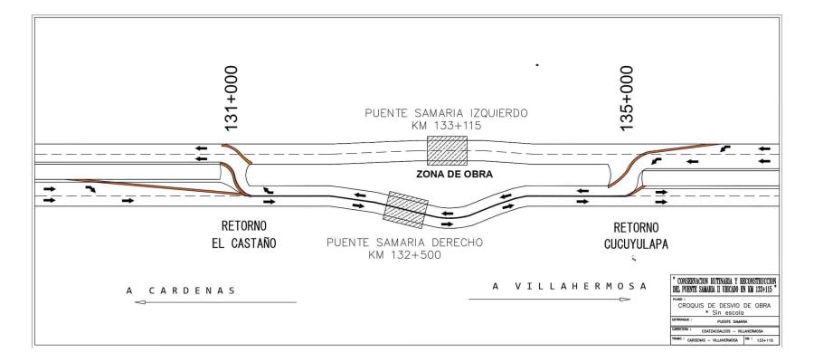 Cerrarán tramo de la vía Coatzacoalcos-Vhsa por trabajos en puente Samaria