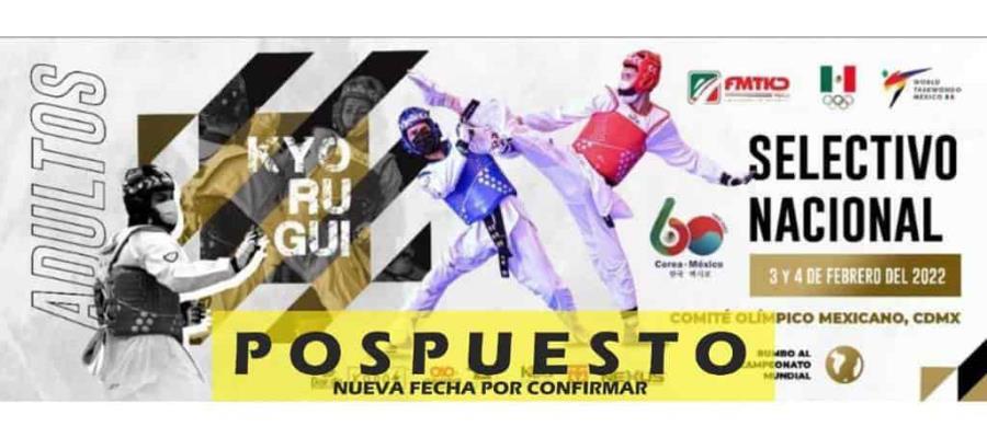 Por ómicron, suspenden eventos nacionales de Taekwondo y de Tiro con Arco