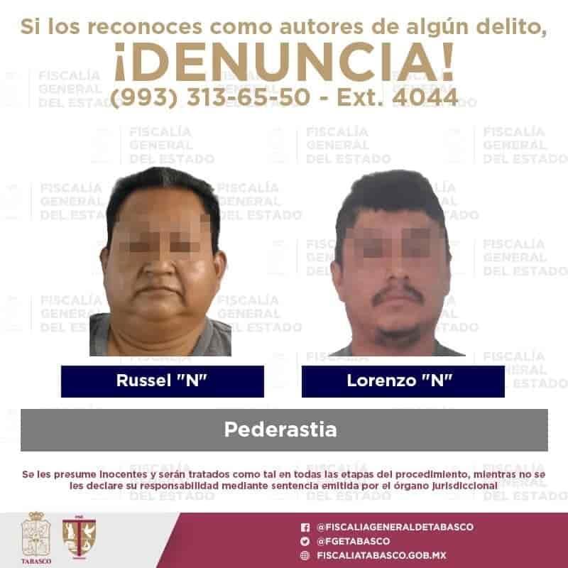 Detienen a presuntos pederastas en Cunduacán y Centla