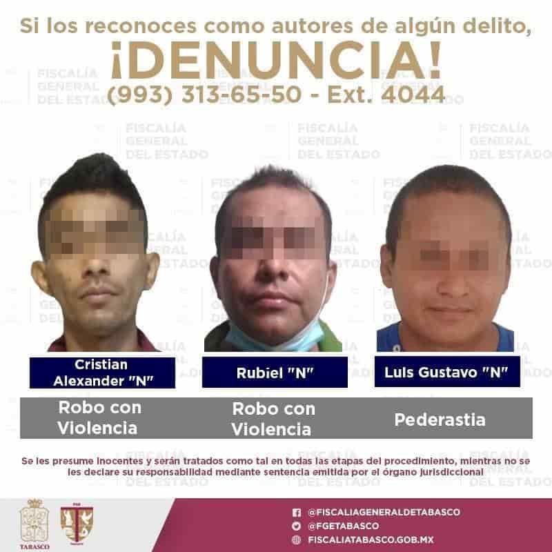 Detienen a 6 sujetos en 5 municipios de Tabasco por delitos diversos