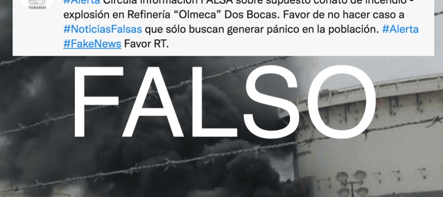 Desmienten conato de incendio en refinería de Dos Bocas