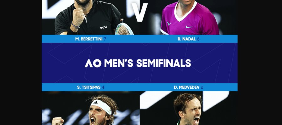 Medvedev vs Tsitsipas y Nadal vs Berretini, Semifinales en Australia Medvedev vs Tsitsipas y Nadal vs Berretini, Semifinales en Australia
