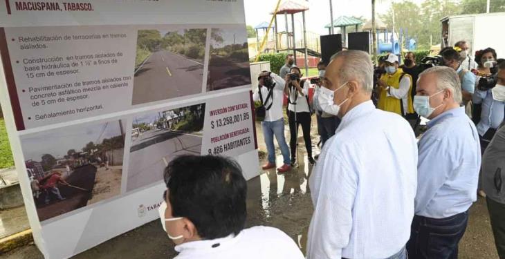 Supervisa e inaugura Merino obras por 562 mdp en Macuspana