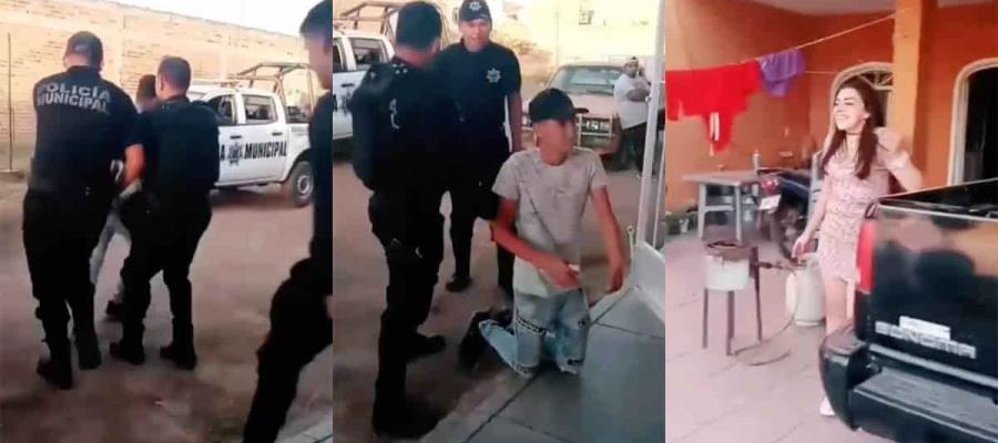 Joven finge ser detenido por policías para pedirle matrimonio a su novia