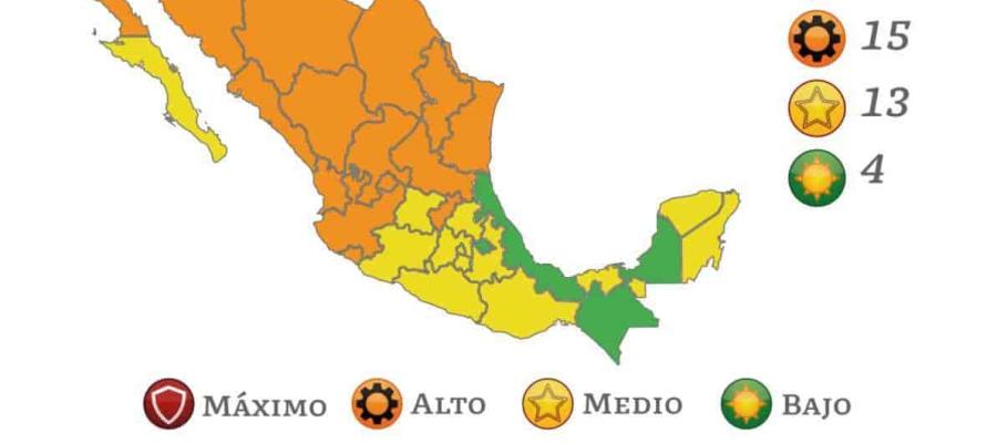 Retrocede Tabasco a semáforo amarillo en indicador nacional de COVID