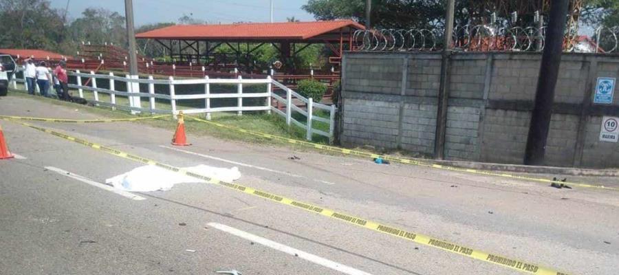 Muere motociclista tras ser atropellado sobre la Villahermosa-Teapa