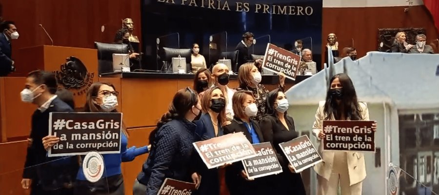 Oposición toma la tribuna del Senado para discutir sobre casa del hijo de AMLO