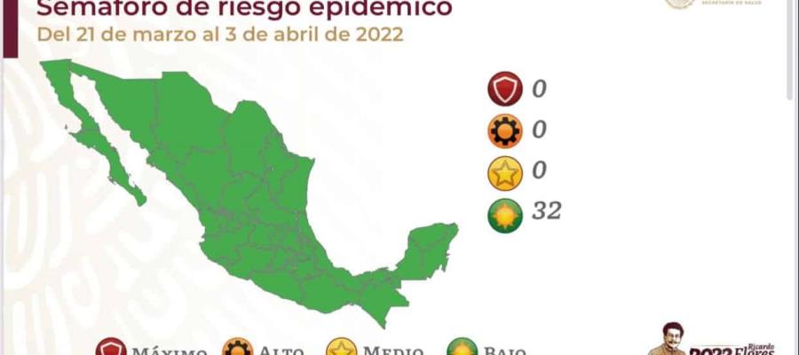 En semáforo verde, las 32 entidades de México